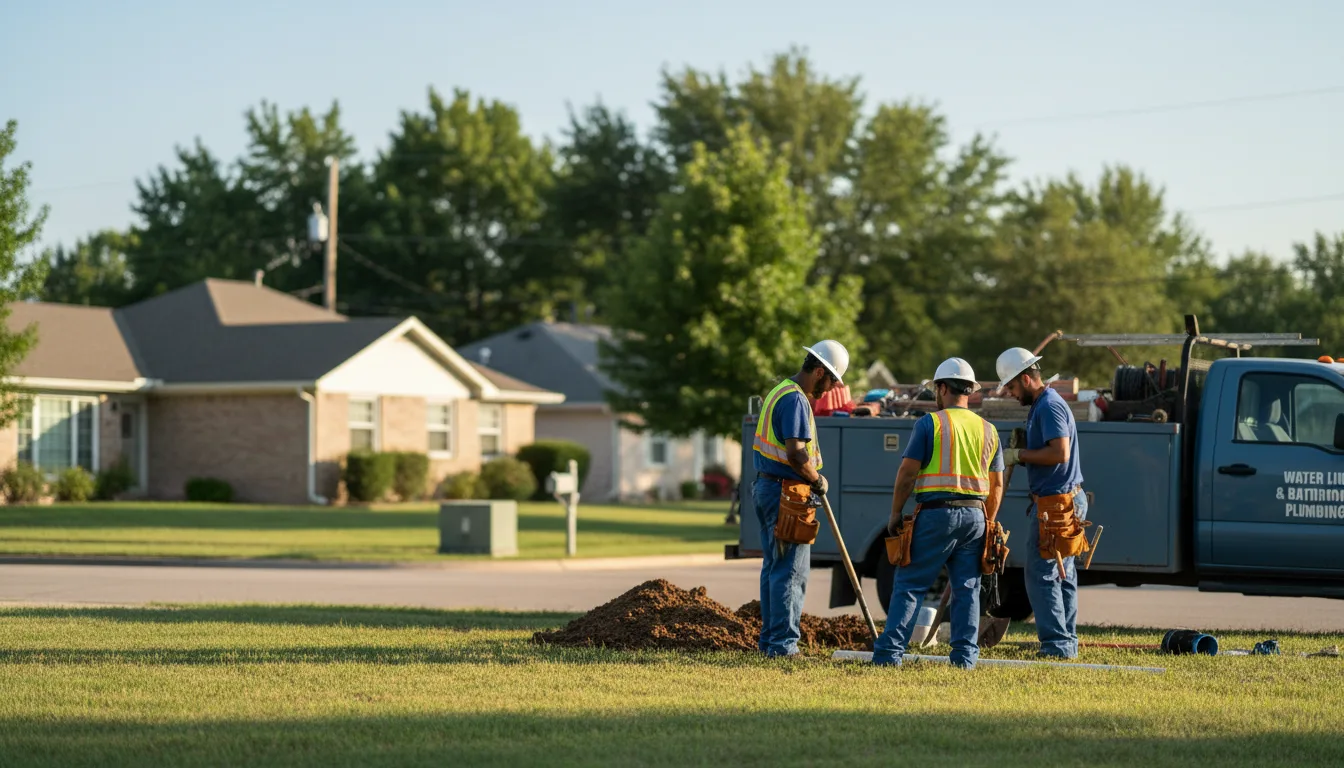 Residential water line and bathroom plumbing service in Carson, IA